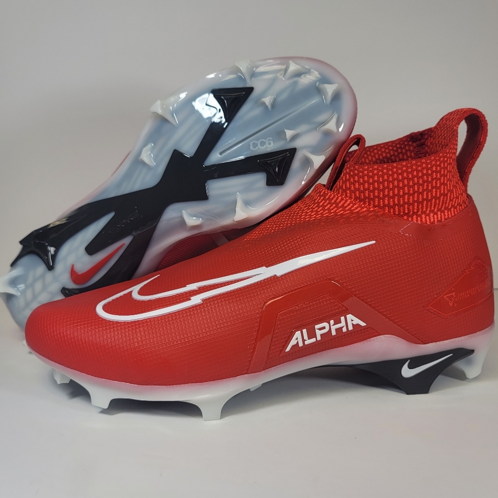 Nike Alpha Menace Elite 3 Mens Size Football Cleats Red CT6648-616 New Shoes